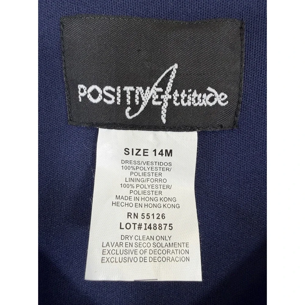 Positive Attitude Royal‎ Blue Beaded Short Sleeve Maxi Dress Size 14 Vtg Formal